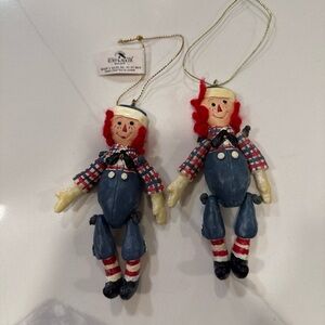 Raggedy Ann and Andy Hanging Ornaments